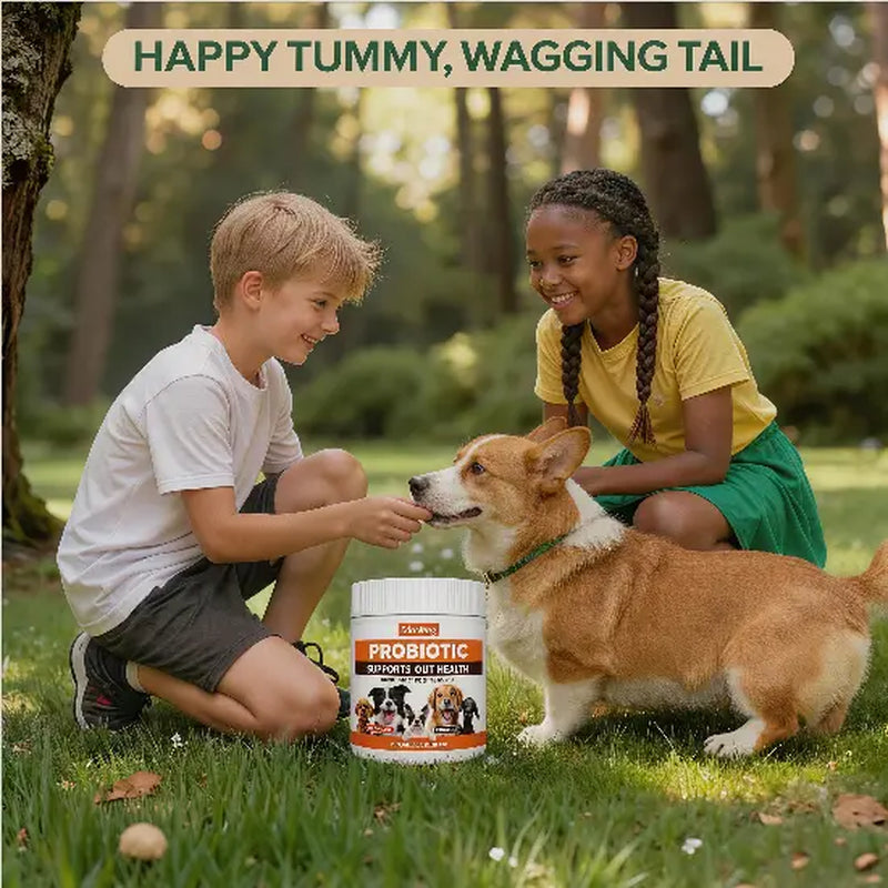 In-Stock Dog Probiotic Chewables - Canine Nutritional Supplement with Multivitamins, Fructooligosaccharide, Delicious Chicken Flavor, 6.35 Oz (180G), 90 Soft Chews for All Ages Puppy Intestinal Flora Balance, Healthy Stomach & Daily Wellness, Sohochic