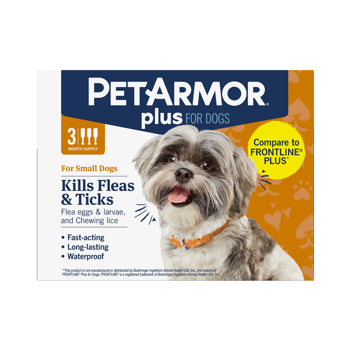 Petarmor plus Flea and Tick Prevention for Dogs and Cats, Waterproof Topical Treatment, Available in Small to X-Large Sizes in 3 Month Supply
