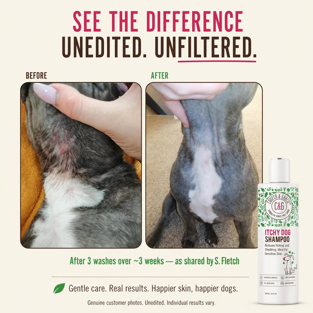 Cooper and Gracie Dead Sea Itchy Dog Shampoo – 300Ml | Soothes Irritation & Supports Skin Hygiene Grooming Products Calming