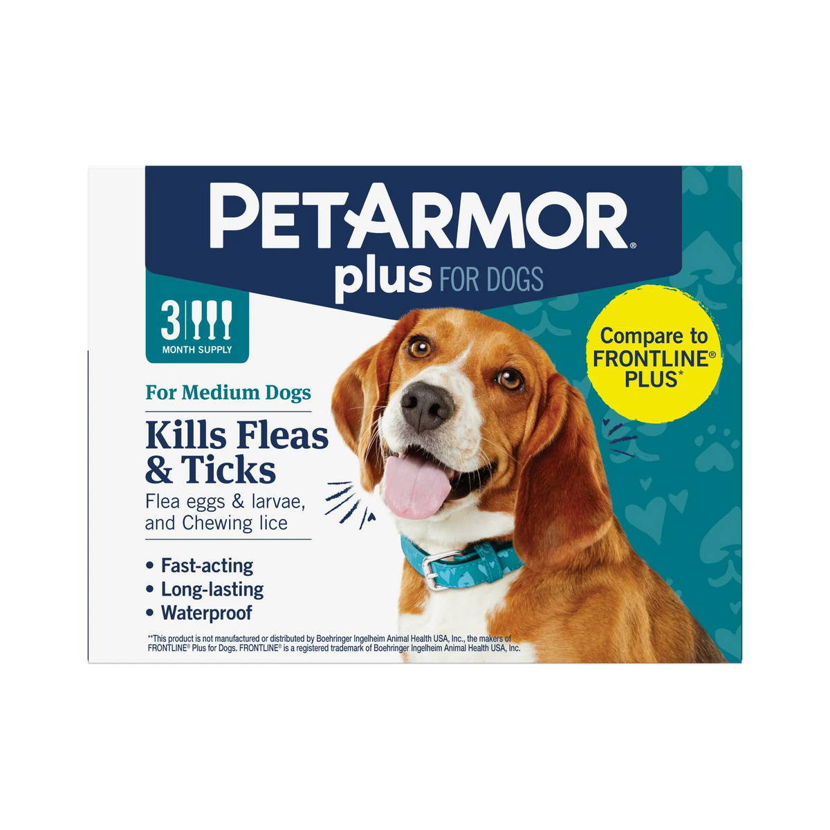 Petarmor plus Flea and Tick Prevention for Dogs and Cats, Waterproof Topical Treatment, Available in Small to X-Large Sizes in 3 Month Supply