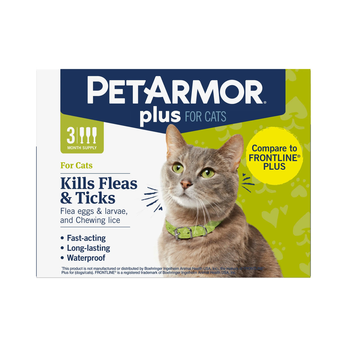 Petarmor plus Flea and Tick Prevention for Dogs and Cats, Waterproof Topical Treatment, Available in Small to X-Large Sizes in 3 Month Supply