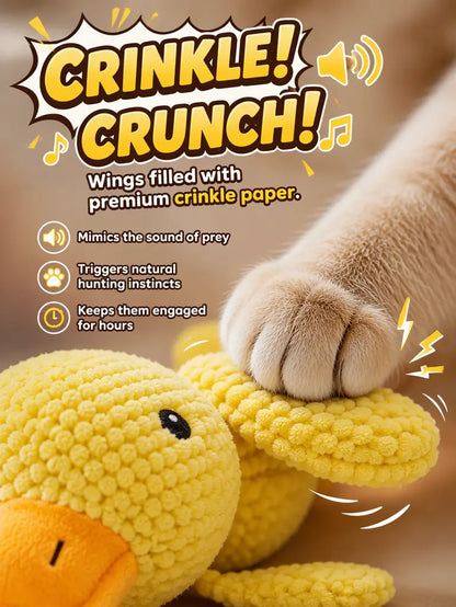 Crinkle paper inside the duck toy wings