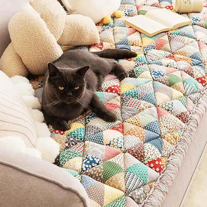 Geometric Pattern Pet Sofa Mat, Soft Comfortable Non-Slip Pet Couch Cushion, Pet Supplies