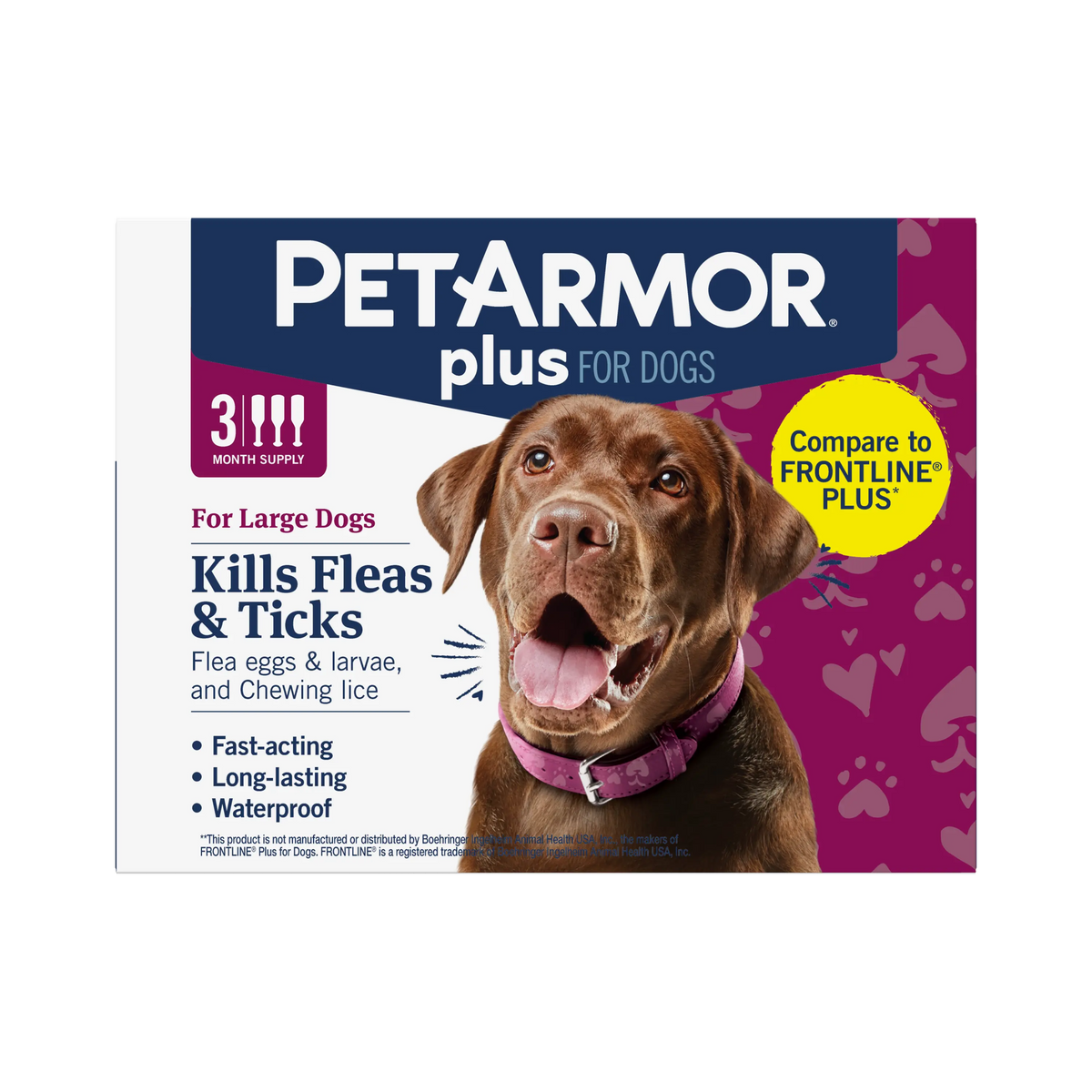 Petarmor plus Flea and Tick Prevention for Dogs and Cats, Waterproof Topical Treatment, Available in Small to X-Large Sizes in 3 Month Supply