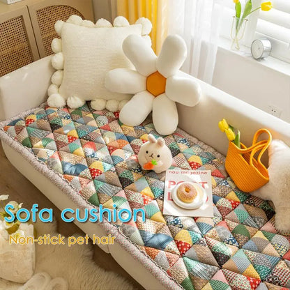 Geometric Pattern Pet Sofa Mat, Soft Comfortable Non-Slip Pet Couch Cushion, Pet Supplies