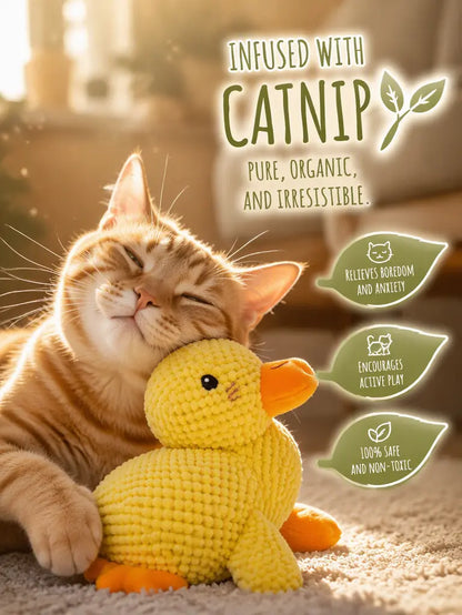 Duck cat toy infused with catnip