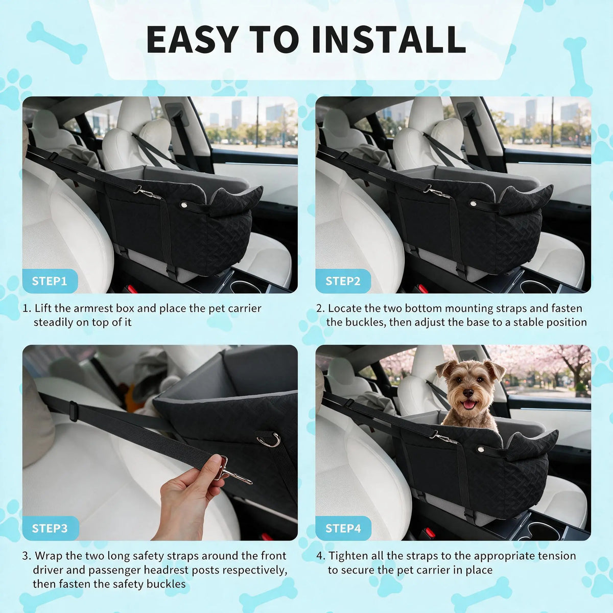 How to install the dog car booster seat in 4 steps